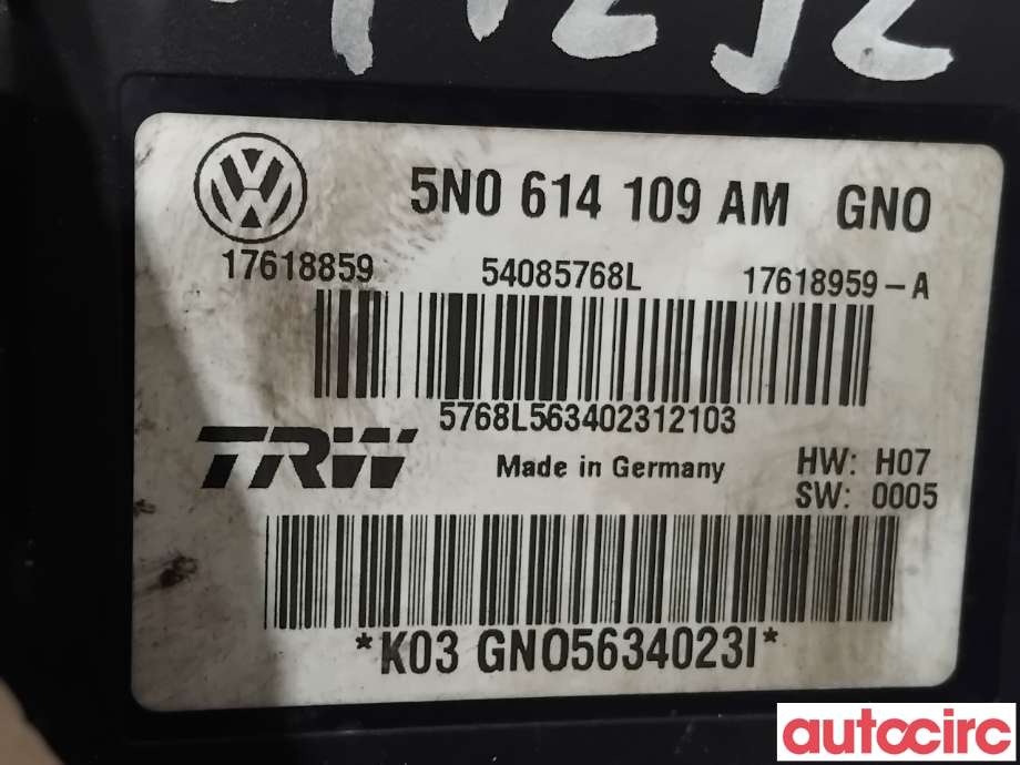 ABS sentral til VW Tiguan 2011-2016 (Type I, Fase 2) (VOLKSWAGEN|5N0614109BK|54085768L|5N0614109CN)