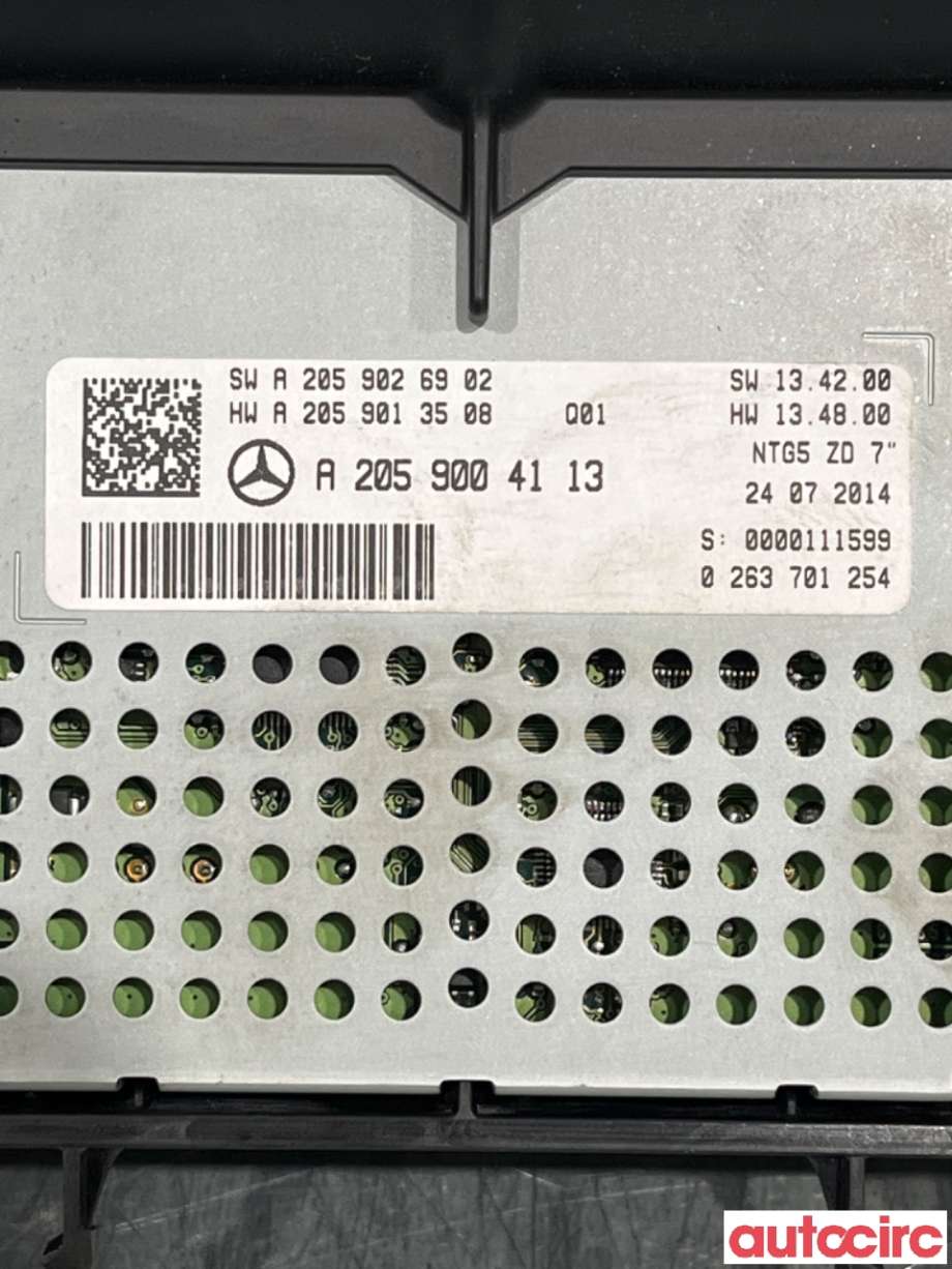 Multimedia display (MCU - Media Controller Unit) til Mercedes C-Klasse 2014-2018 (Fase 1) (W205) (W205) (MERCEDES|A2059004113|)
