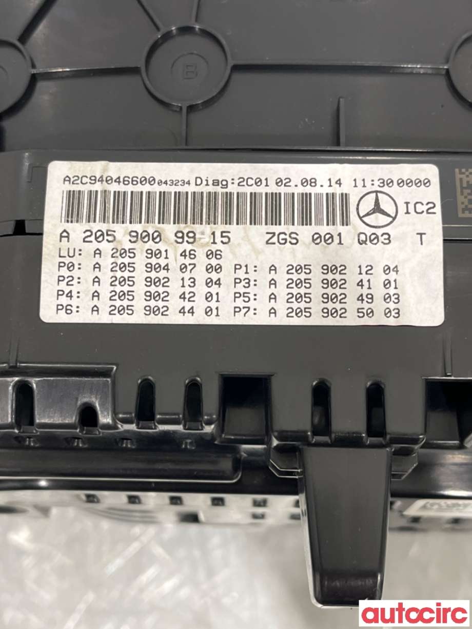 Instrumentpanel til Mercedes C-Klasse 2014-2018 (Fase 1) (W205) (W205) (MERCEDES|A2539009805||A2059009915)