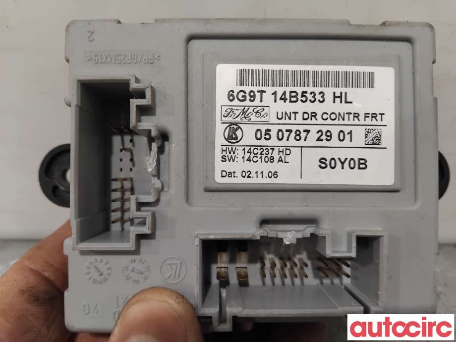 Styreenhet dør venstre foran til Ford S-Max 2006-2010 (Type I, Fase 1)  (FORD|1469038||6G9T14B533HL)