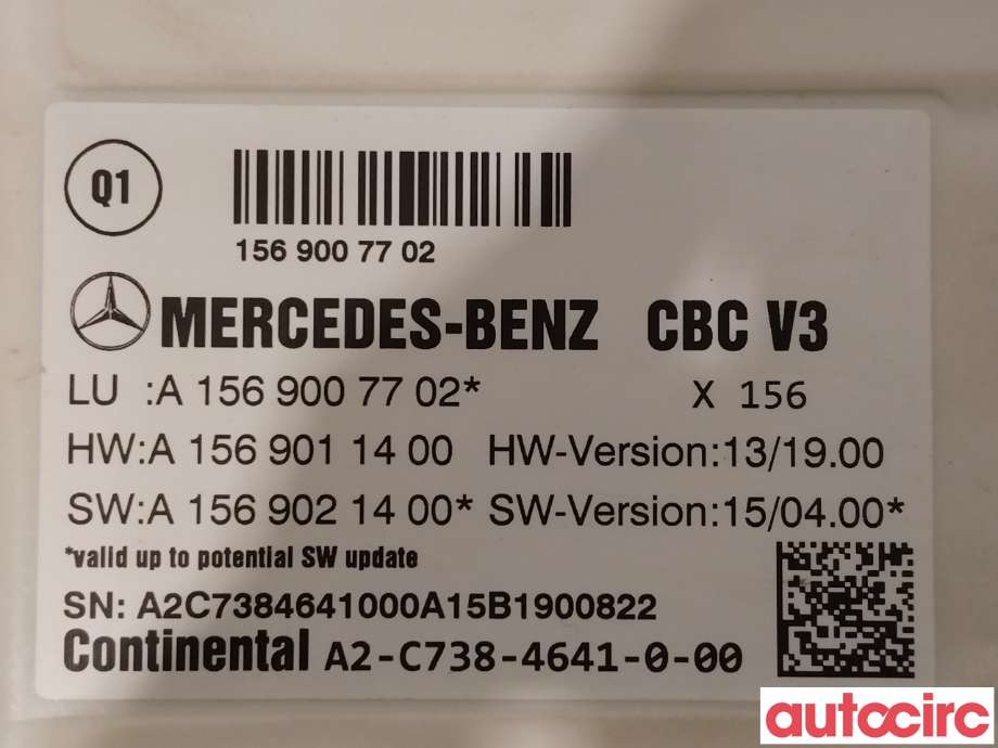 Styreenhet diverse til Mercedes B-Klasse 2011-2018 (W246) (W246) (MERCEDES|A1569007702)