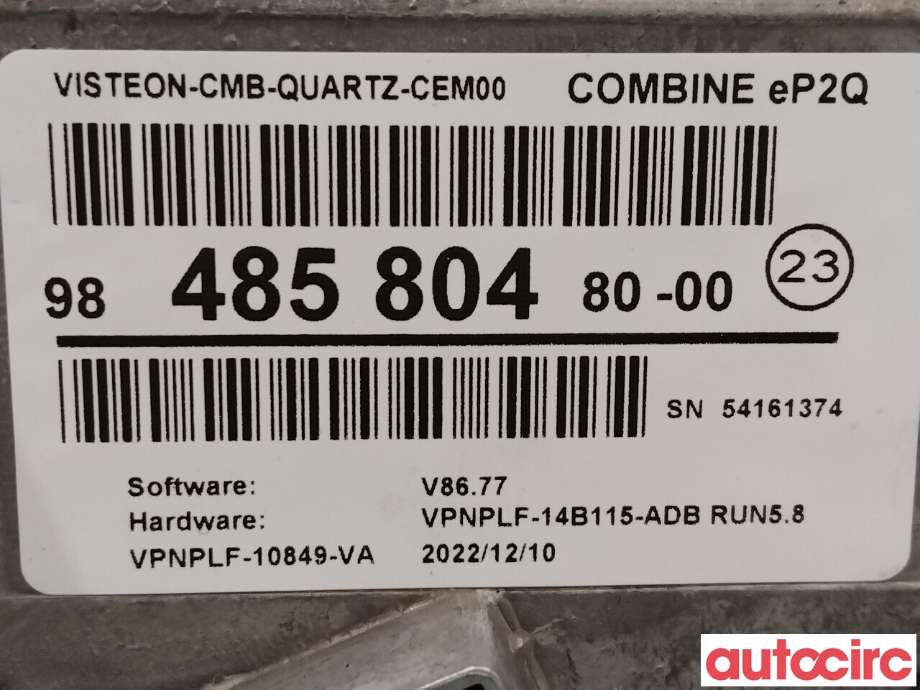Instrumentpanel til Peugeot 208 2019-->> (Type II)  (PEUGEOT|9842710180|9848580480)
