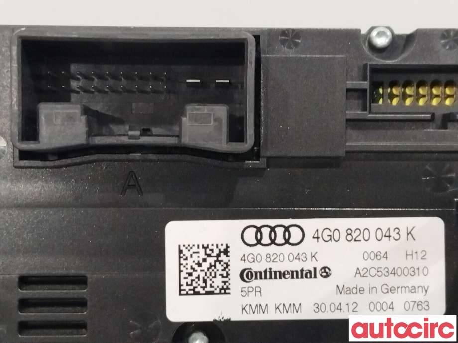 Varmeapparat betjening til Audi A6 2011-2014 (Type IV, Fase 1) (C7) (C7) (AUDI|4G0820043K)