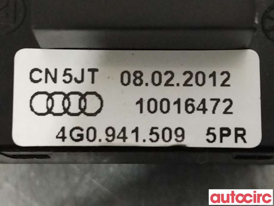 Bryter nødblink til Audi A6 2011-2014 (Type IV, Fase 1) (C7) (C7) (AUDI|4G0941509)