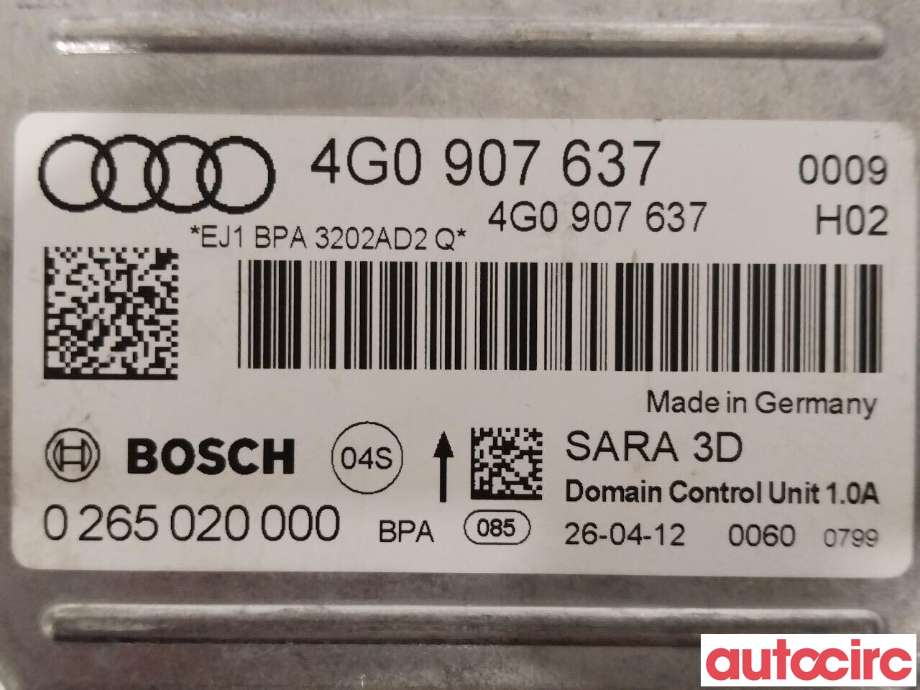 Styreenhet diverse til Audi A6 2011-2014 (Type IV, Fase 1) (C7) (C7) (AUDI|4G0907637H|4G0907637)