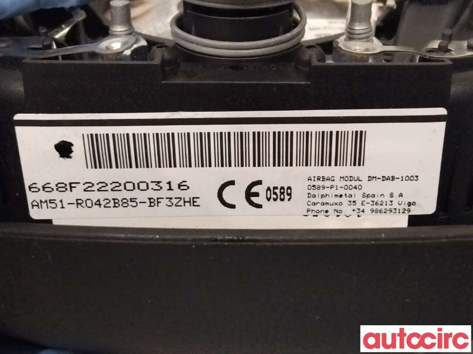 Airbag rattpute til Ford Focus 2011-2014 (Type III, Fase 1)  (FORD|1787154|AM51-R042B85-BF3ZHE)