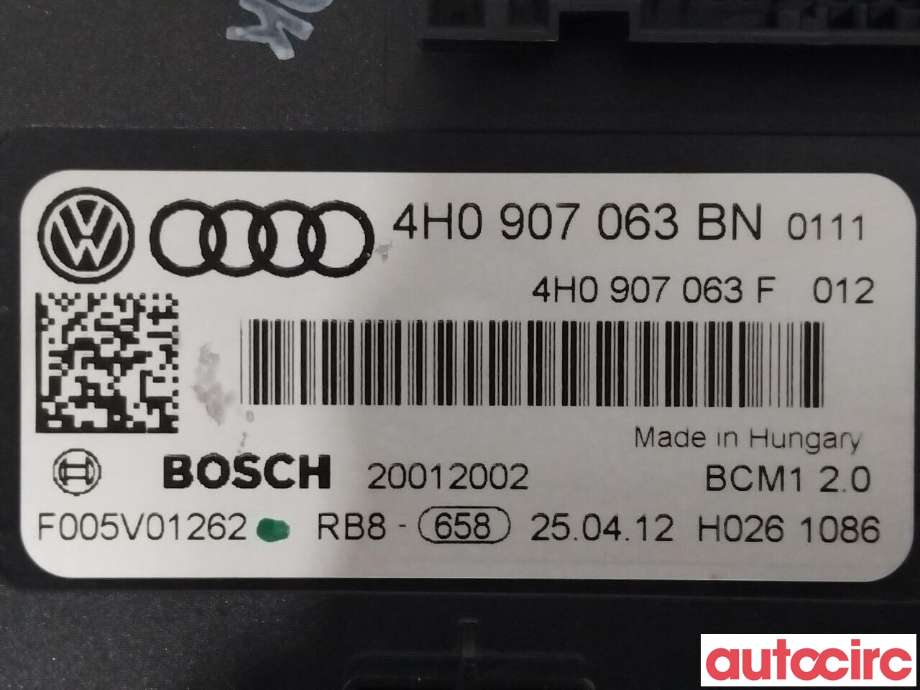 Styreenhet comfort (BCM) til Audi A6 2011-2014 (Type IV, Fase 1) (C7) (C7) (AUDI|4H0907063CG|4H0907063BN)
