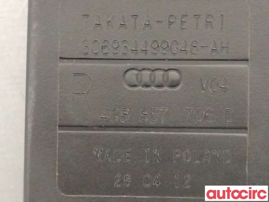 Sikkerhetsbelte foran høyre til Audi A6 2011-2014 (Type IV, Fase 1) (C7) (C7) (AUDI|4G8857706D)