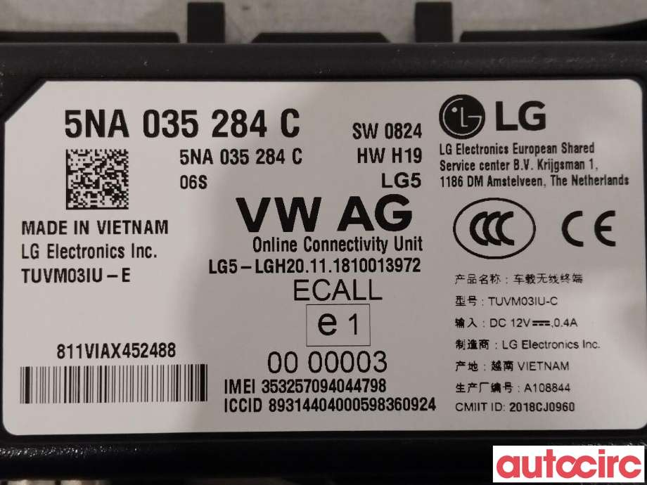 Styreenhet diverse til VW Passat 2015-2019 (Fase 1) (B8) (B8) (VOLKSWAGEN|5NA035284C|)