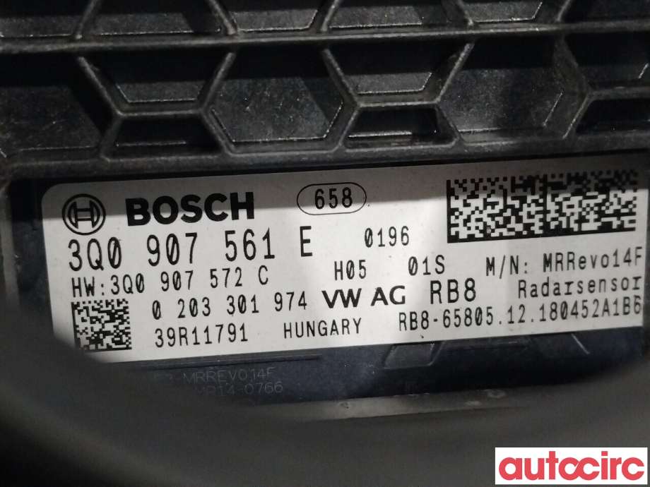 Sensor radar til VW Passat 2015-2019 (Fase 1) (B8) (B8) (VOLKSWAGEN|3Q0907561E)