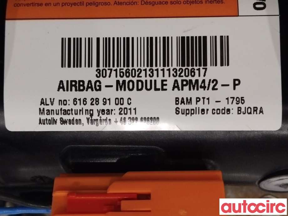 Airbag passasjer til Volvo V60 2010-2013 (Type I, Fase 1) (VOLVO|30715602)