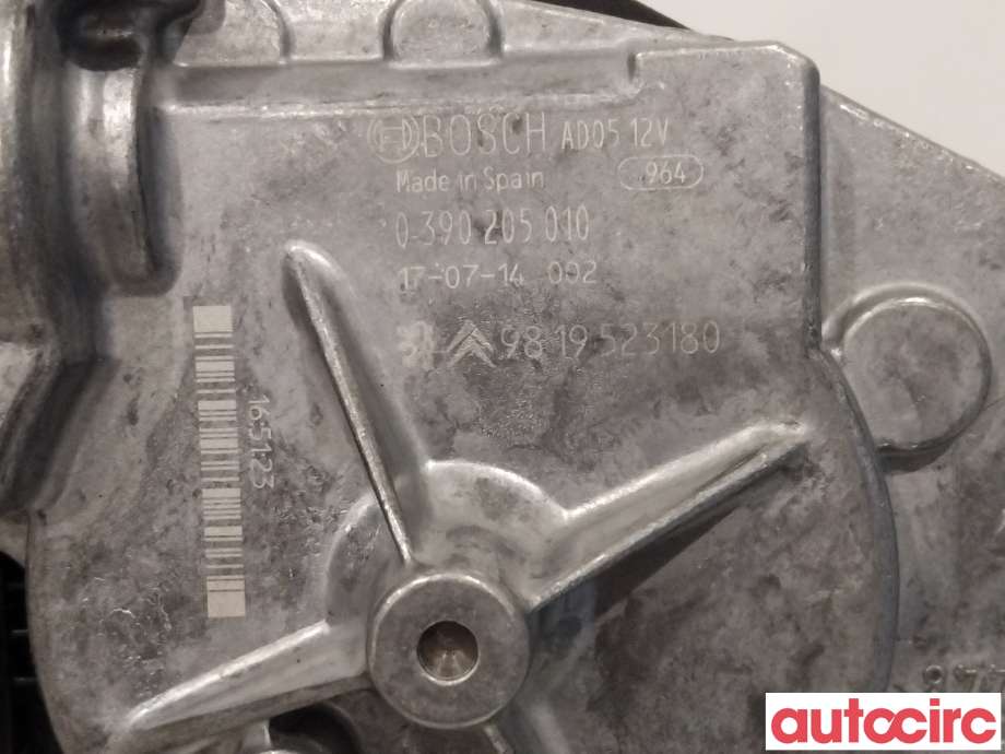 Viskermotor bakrute til Peugeot 308 2013-2021 (Type II)  (PEUGEOT|9819523180|0390205010)