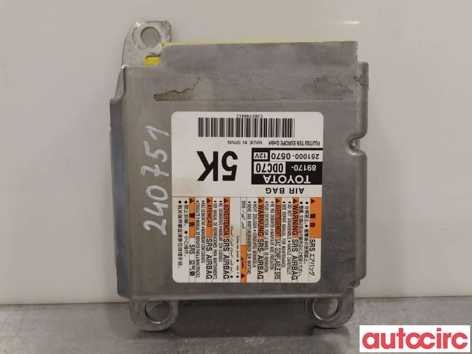 Airbag elektronikk til Toyota Yaris, 2014-2020 (Type III, Fase 2)  (TOYOTA|891700DC70)