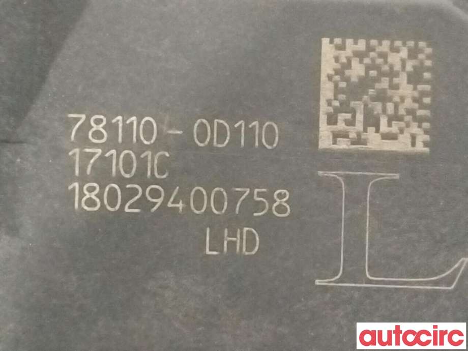 Pedal gass til Toyota Yaris 2014-2020 (Type III, Fase 2)  (TOYOTA|781100D110)