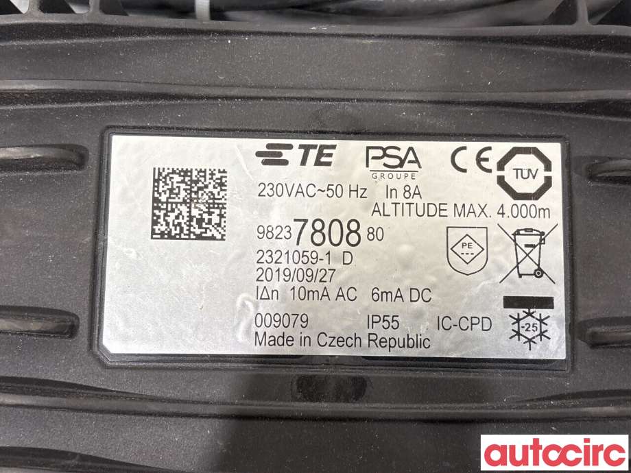Batterilader kabel til Peugeot 3008 2016-->> (Type II) (PEUGEOT|9850525180|9823780880)