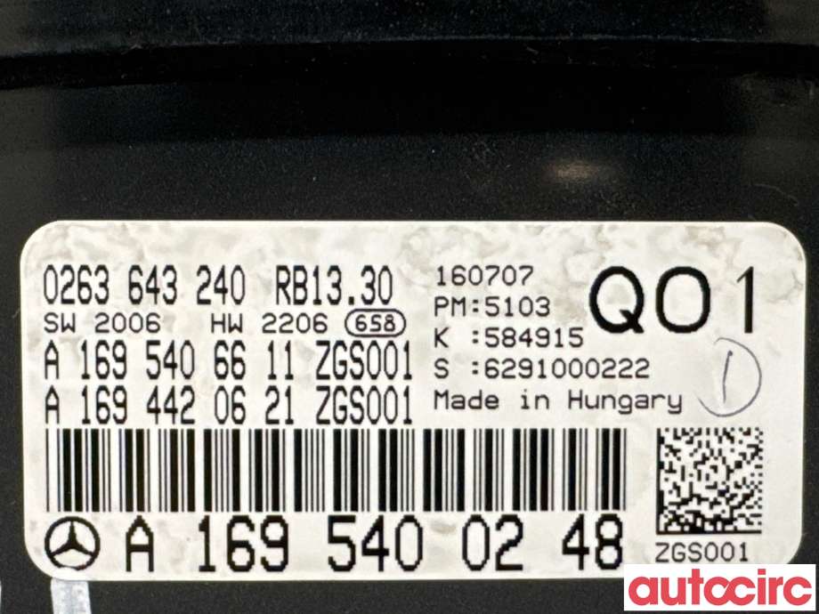Instrumentpanel til Mercedes A-Klasse 2005-2012 (W169) (W169) (MERCEDES|A1694400211||A1695400248)