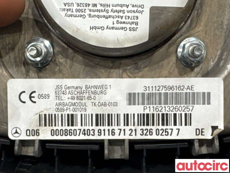 Airbag rattpute til Mercedes A-Klasse 2005-2012 (W169) (W169) (MERCEDES|A0008607403|)
