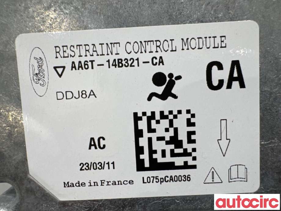 Airbag elektronikk til Ford Fiesta 2008-2012 (Type VI, Fase 1)  (FORD|1678533|DDJ8A|AA6T-14B321-CA)