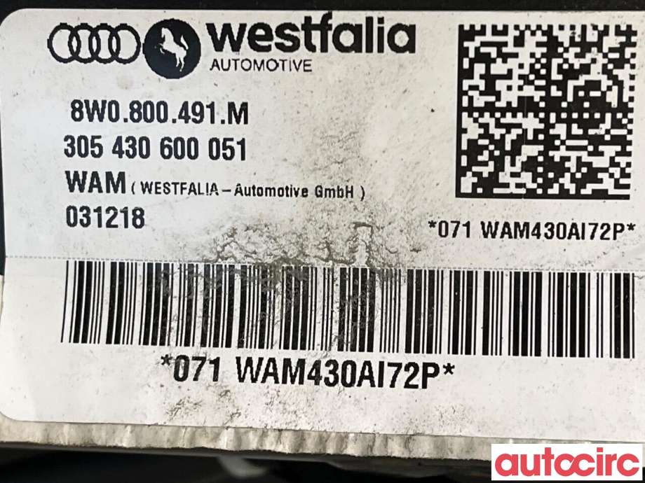 Hengerfeste til Audi A4 2020-->> (Type V, Fase 2) (B9) (B9) (AUDI|8W0800491M)