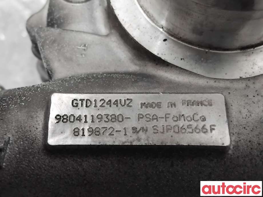Turbo til Citroën C4 2011-2017 (Type II)  (CITROEN|1610580580|GTD1244VZ|9804119380)