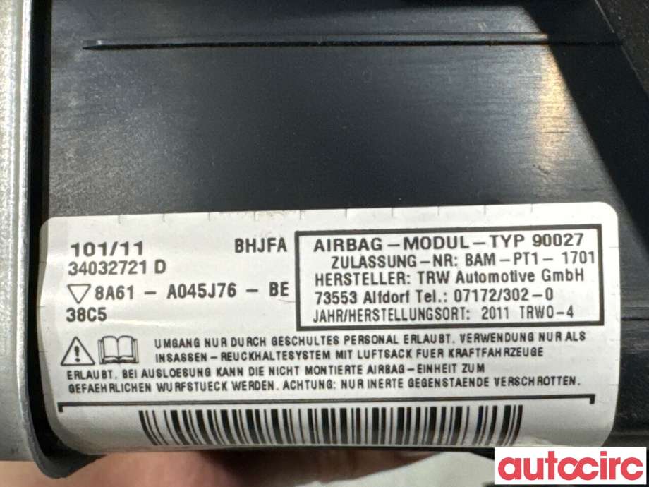 Airbag kne til Ford Fiesta 2008-2012 (Type VI, Fase 1)  (FORD|2016783|34032721D|8A61-A045J76-BE)