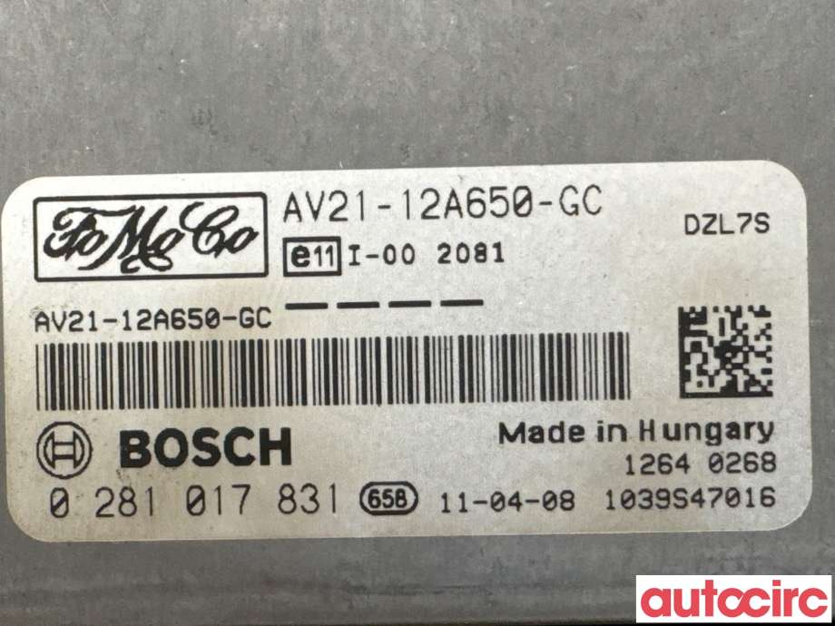 Styreenhet motor til Ford Fiesta 2008-2012 (Type VI, Fase 1) (FORD|1696531|0281017831|AV21-12A650-GC)