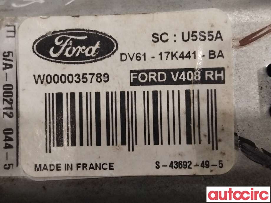 Viskermotor bakrute til Ford Transit Connect 2013-2018 Type II, Fase 1  (FORD|1807928|DV61-17K441-BA)