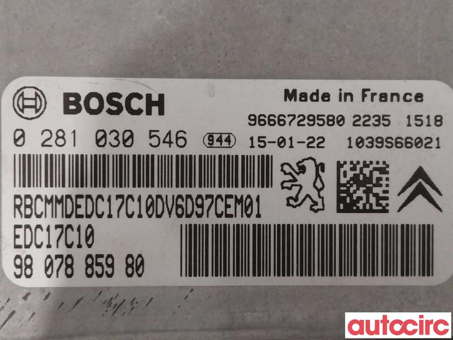 Styreenhet motor til Citroën Berlingo 2015-2019 (Type II, Fase 2)  (CITROEN|1677633880|9807885980)