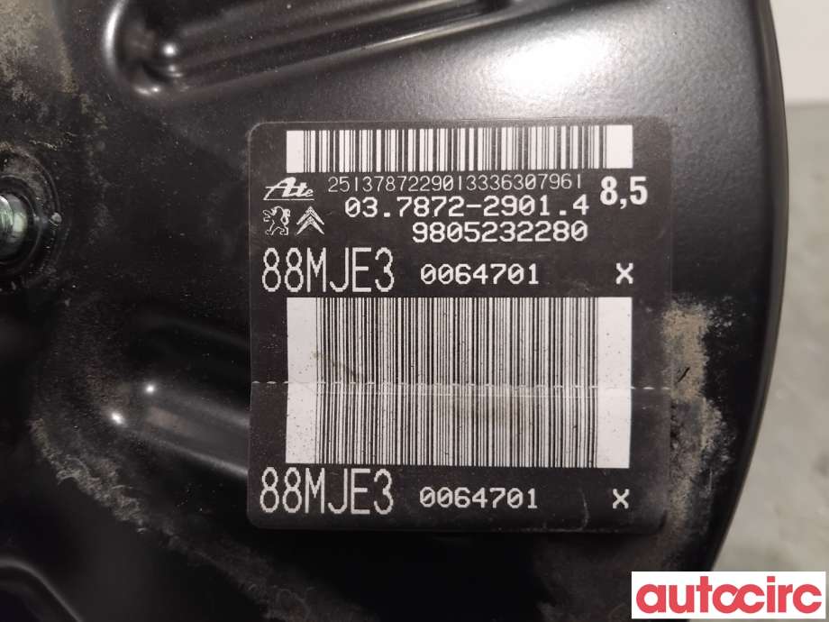 Bremsekraft-forsterker til Peugeot Expert 2016-->> (Type III)  (PEUGEOT|1613263680|037872-29014|9805232280)