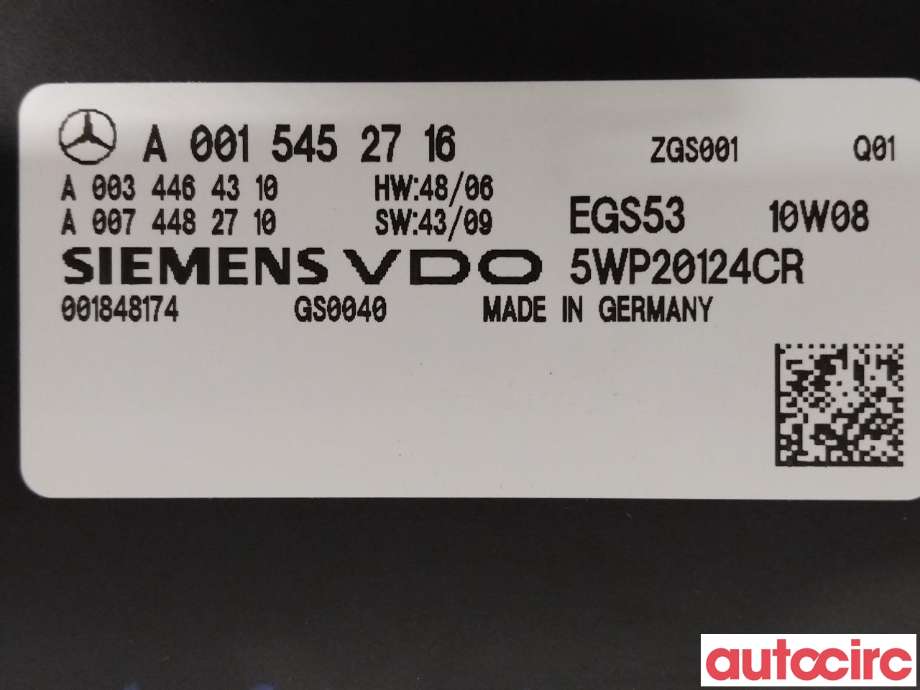 Styreenhet girkasse til Mercedes E-Klasse 2009-2013 (Fase 1) (W212) (W212) (MERCEDES|A0034464310)