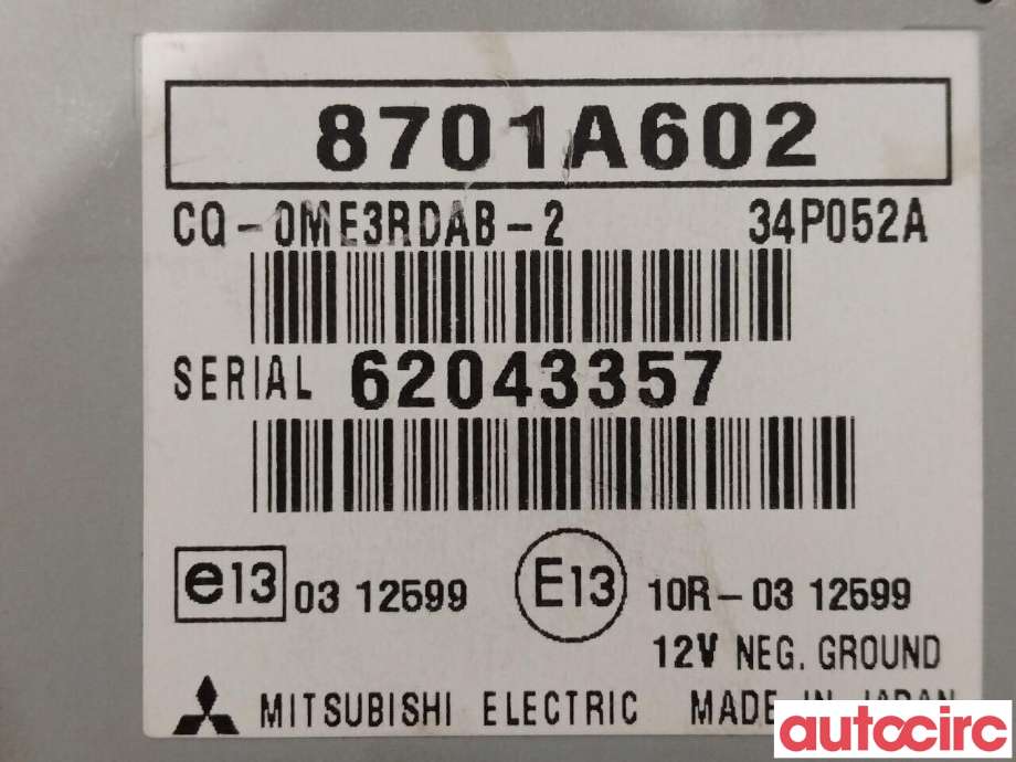 Bilstereo diverse til Mitsubishi Space Star 2013-->> (Type II)  (MITSUBISHI|8701A602)