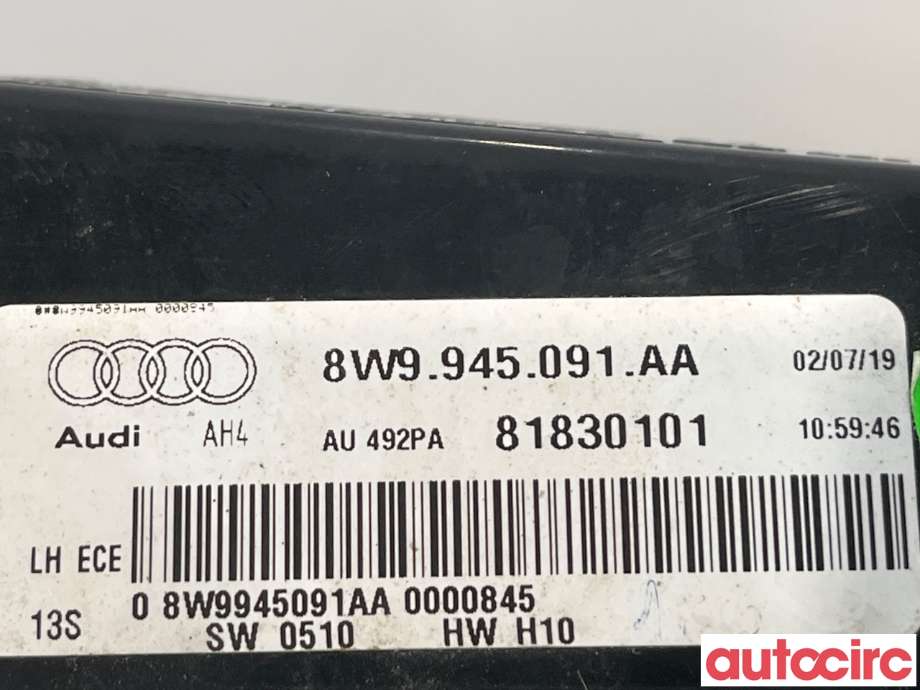 Baklykt venstre til Audi A4 2020-->> (Type V, Fase 2) (B9) (B9) (8W9945091AA|8W9945091AC)