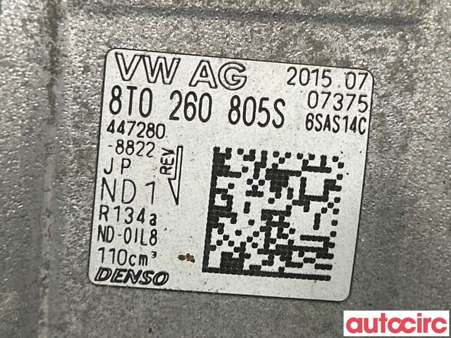 Aircondition kompressor til Audi A4 2007-2014 (Type IV) (B8) (B8) (AUDI|8T0260805S|447280-8822|8T0260805T)