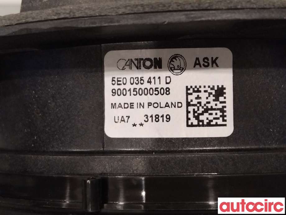 Bilstereo høyttaler til Škoda Octavia 2017-2020 (Type III, Fase 2) (SKODA|5E0035411D|90015000508)