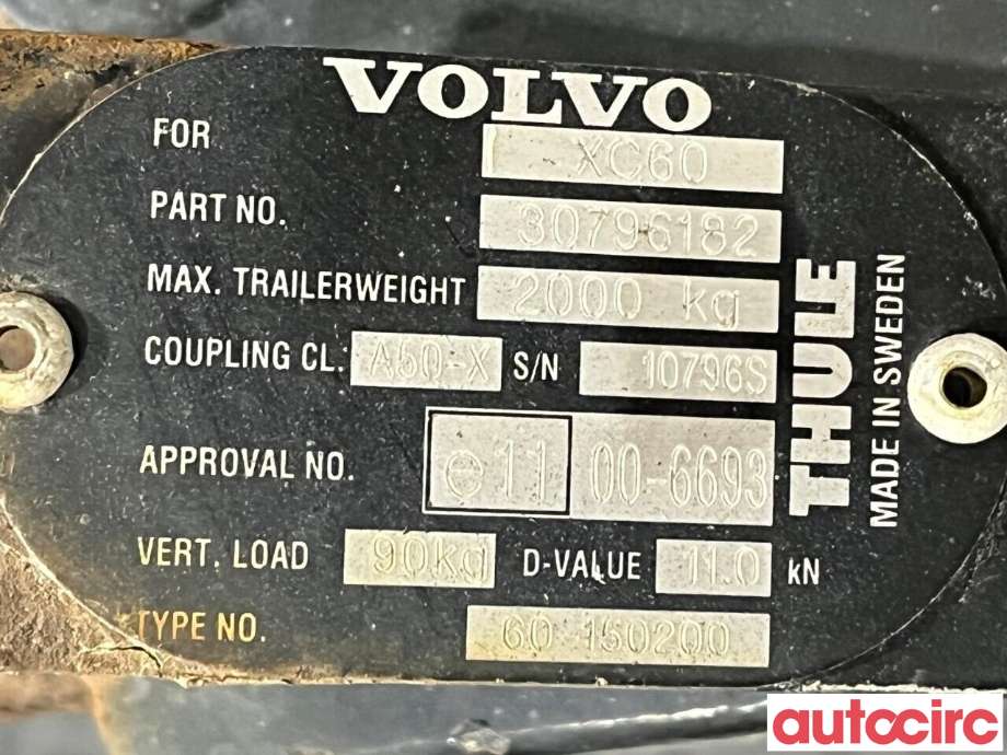 Hengerfeste til Volvo XC60 2008-2013 (Type I, Fase 1) (VOLVO|31269504|30796182)