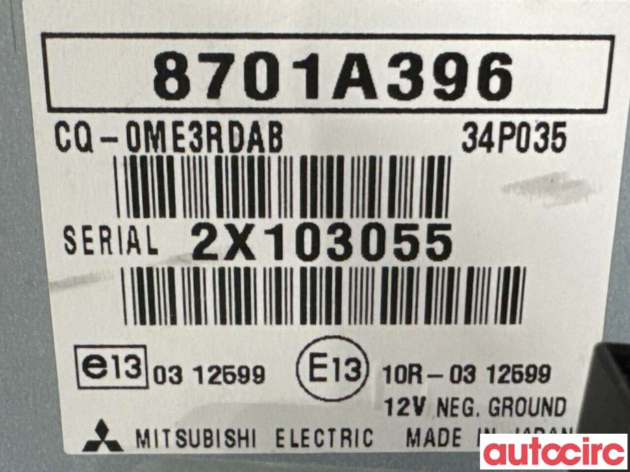 Bilstereo diverse til Mitsubishi ASX 2010-2019 (MITSUBISHI|8701A396|CQ-0ME3RDAB)