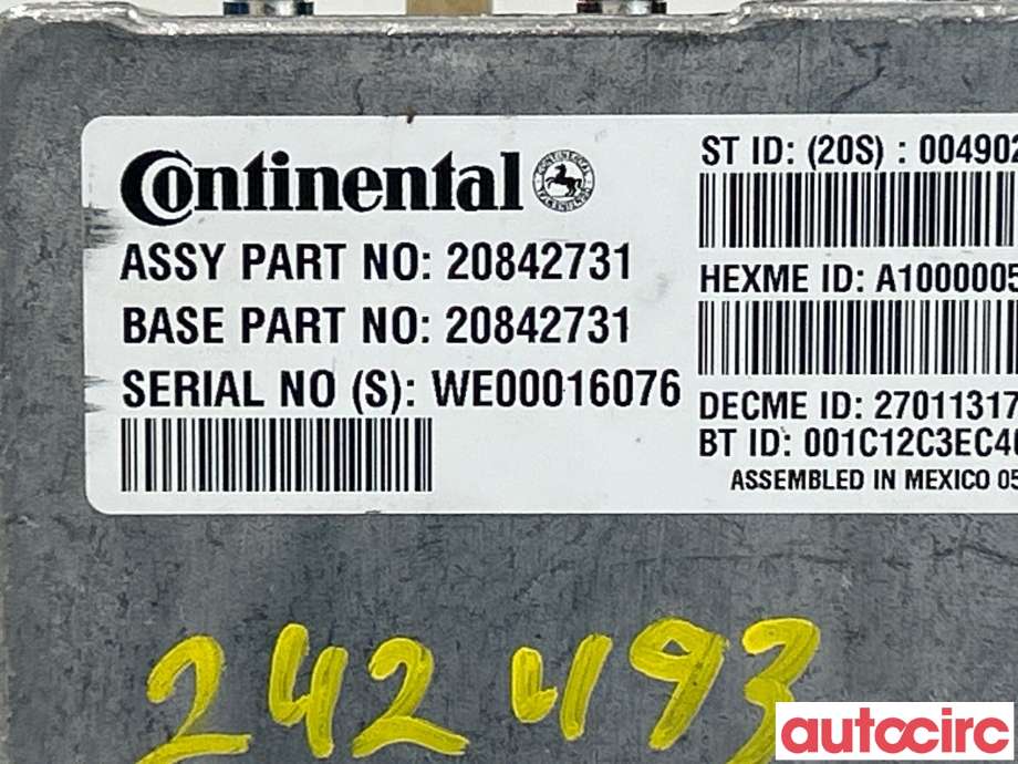 Styreenhet bluetooth til Chevrolet Camaro 1967-->>  (CHEVROLET|20842731)