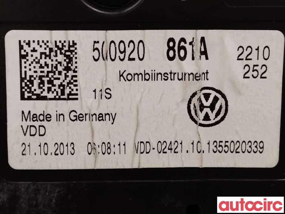 Instrumentpanel til VW Golf VII 2012-2017 (Fase 1)  (VOLKSWAGEN|5G0920861A)