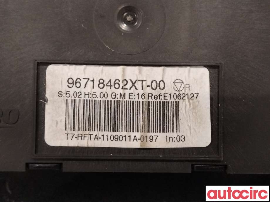 Varmeapparat betjening til Peugeot 308 2011-2013 (Type I, Fase 2) (PEUGEOT|6452S2|E1062127|96718462XT)