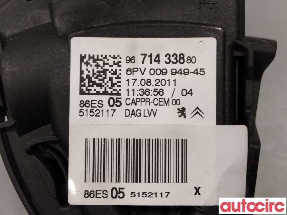 Pedal gass til Peugeot 308 2011-2013 (Type I, Fase 2) (PEUGEOT|1601CX|86ES055152117|9671433880)