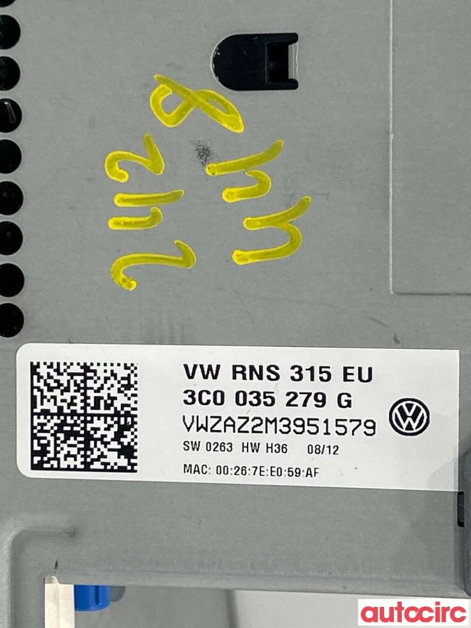 Bilstereo navigasjon til VW Passat 2011-2015 (B7) (B7) (VOLKSWAGEN|3C0035279GX|RNS315|3C0035279G)