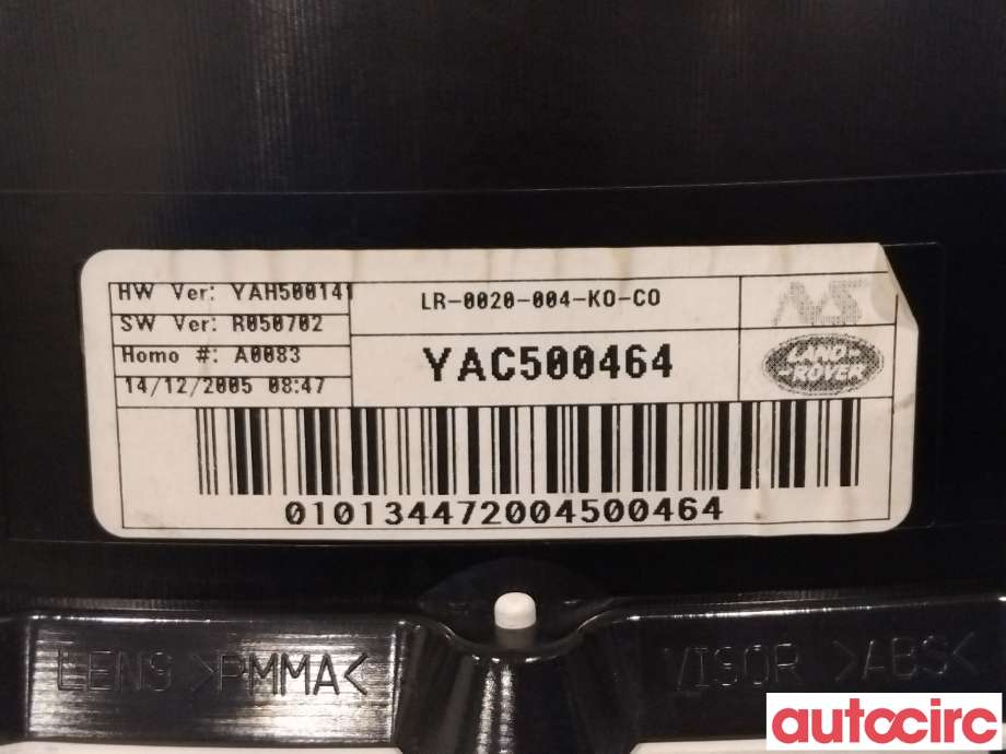 Instrumentpanel til Land Rover Discovery 2005-2009 (Type III)  (LAND-ROVER|YAC500464PVJ|YAH500141|YAC500464)
