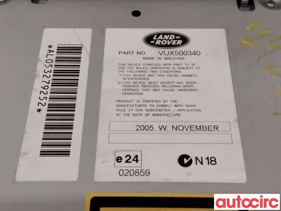 Bilstereo til Land Rover Discovery 2005-2009 (Type III) (LAND-ROVER|VUX500340|AL053279252)