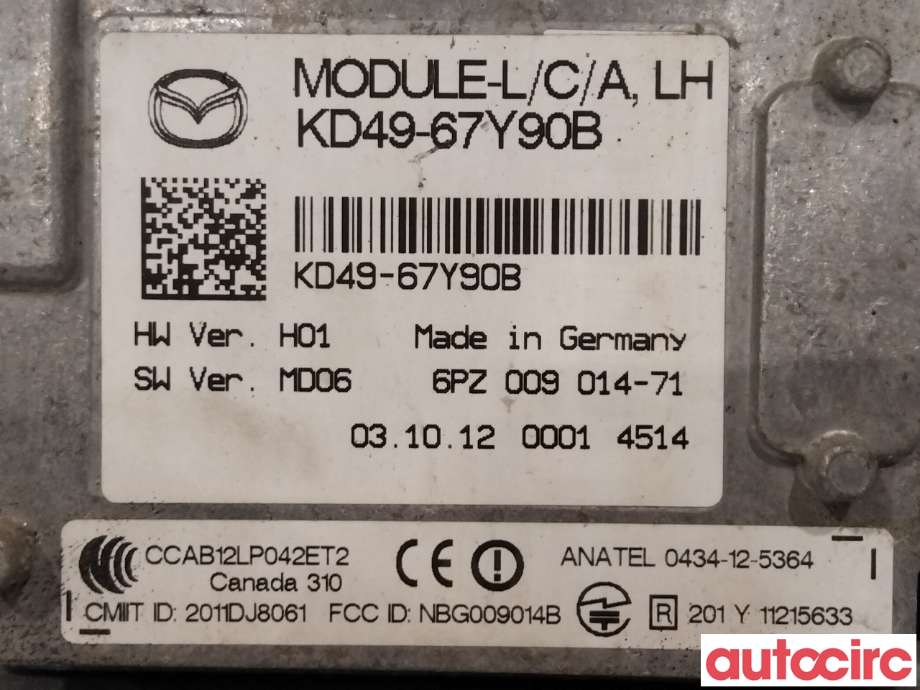 Sensor radar til Mazda CX-5 2012-2017 (Type I) (MAZDA|KD49-67-Y90B|6PZ009014-71|KD49-67Y90B)