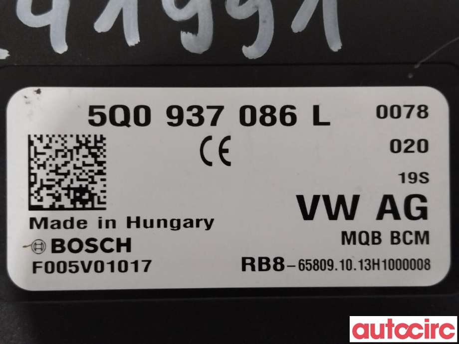 Styreenhet comfort (BCM) til VW Golf VII 2012-2017 (Fase 1)  (VOLKSWAGEN|5Q0937086Q|5Q0937086L)