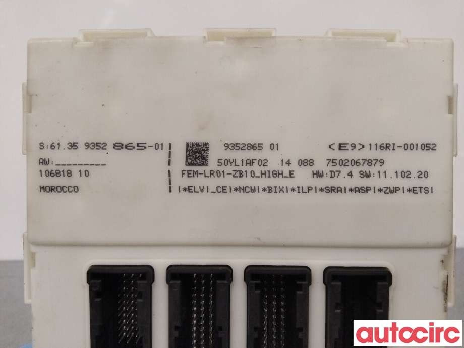 Styreenhet comfort (BCM) til BMW 3-Serie 2012-2018 (F30/F31/F34) (F30/F31/F34) (BMW|61359868380|E9-116RI-001052|61359352865)