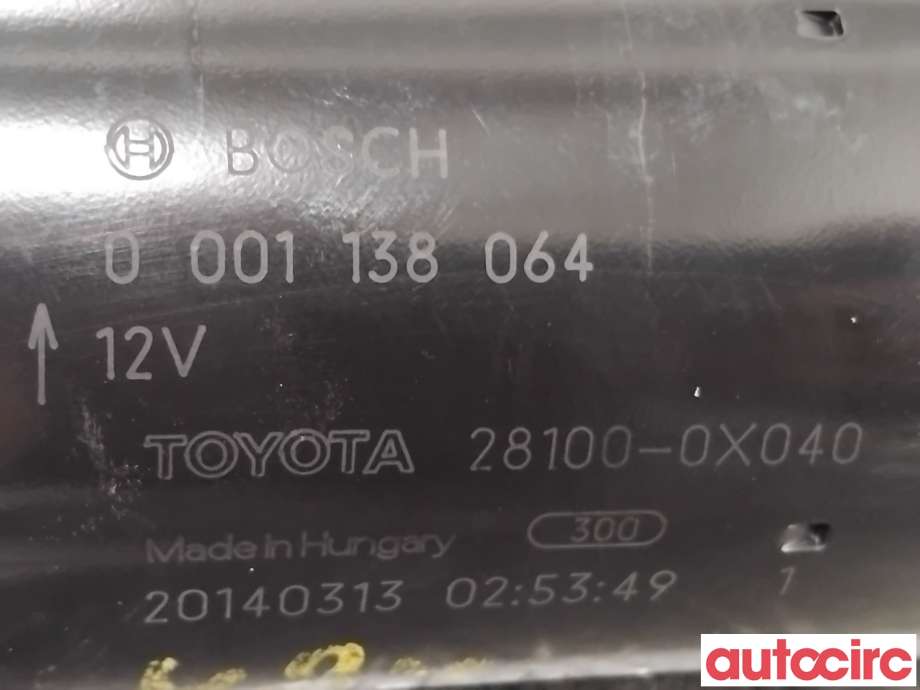 Starter diesel til Toyota Verso 2009-2016 (Type III)  (TOYOTA|281000X040|0001138064|28100-0X040)