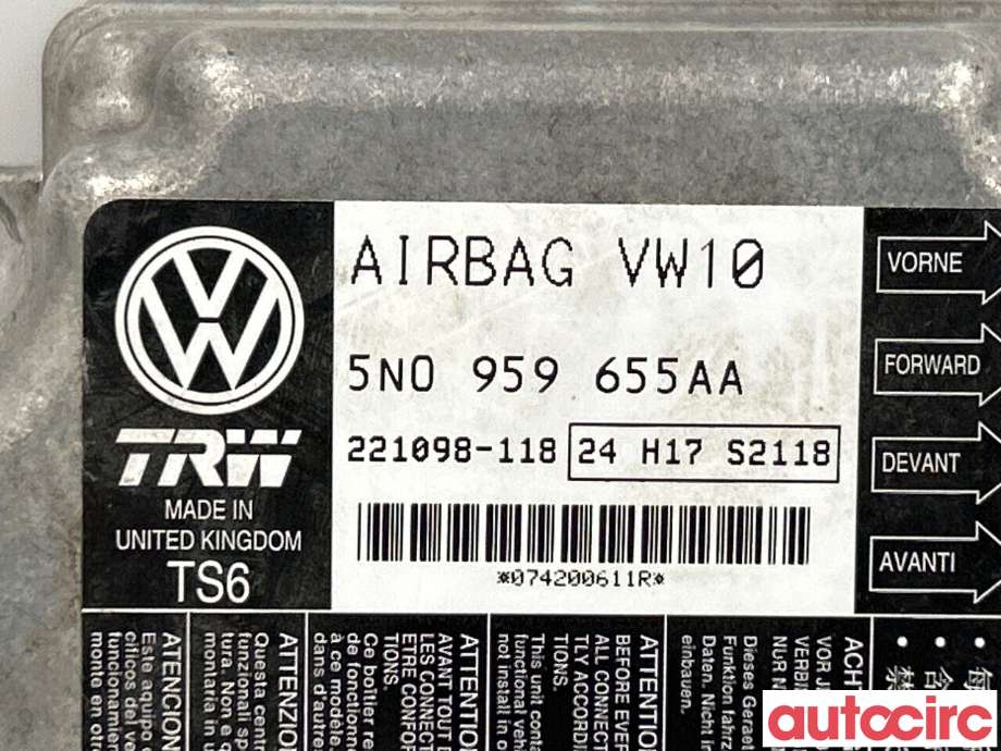 Airbag elektronikk til VW Passat 2011-2015 (B7) (B7) (VOLKSWAGEN|5N0959655AA)