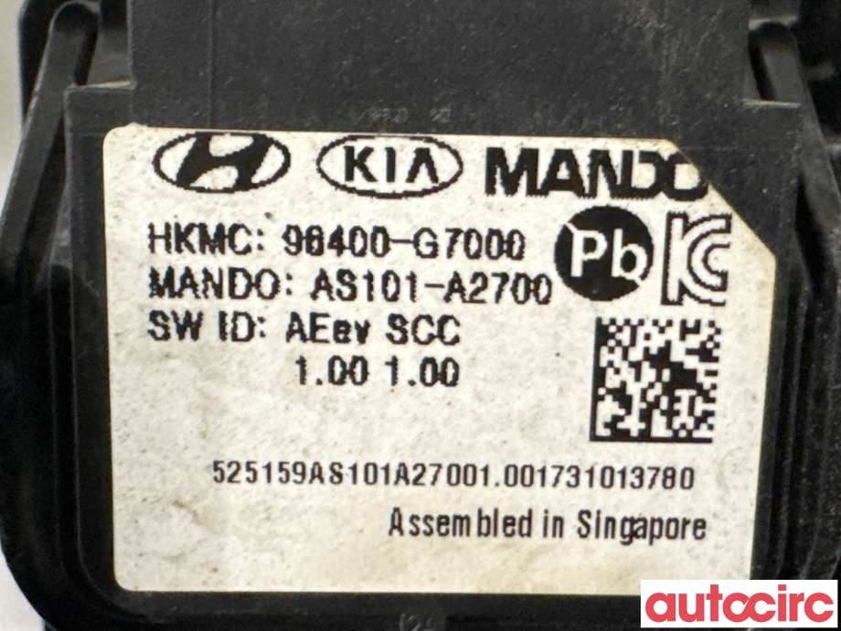 Sensor radar til Hyundai Ioniq Electric 2016-2019 (Fase 1)  (HYUNDAI|96400G7000|AS101-A2700|96400-G7000)