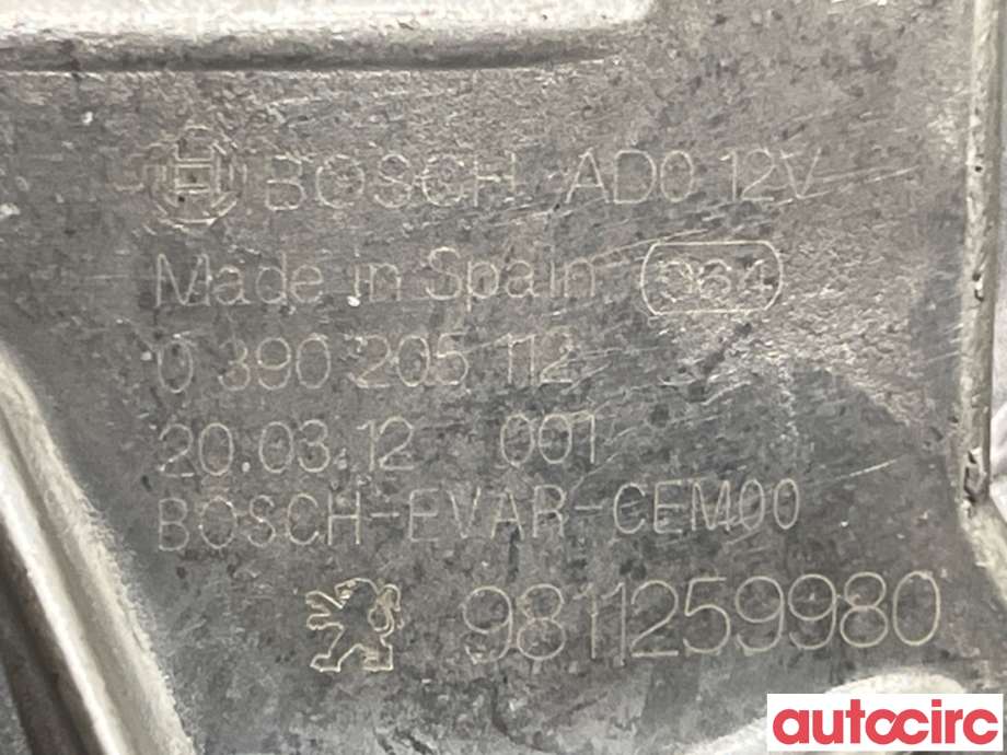 Viskermotor bakrute til Peugeot 5008 2017-->> (Type II)  (PEUGEOT|9811259980|0390205112)